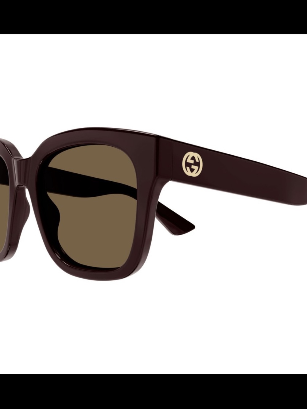 Gucci Oversized Square Sunglasses Burgundy | Brown Lenses | Made in Italy - Picture 7 of 10